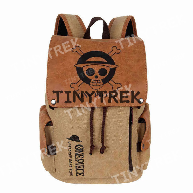 Anime Backpack Travel Bagpack Luffy One Piece Cosplay Eren Bag Cartoon Canvas Outdoor Teenagers Schoolbag Laptop Shoulders Bags AA220316