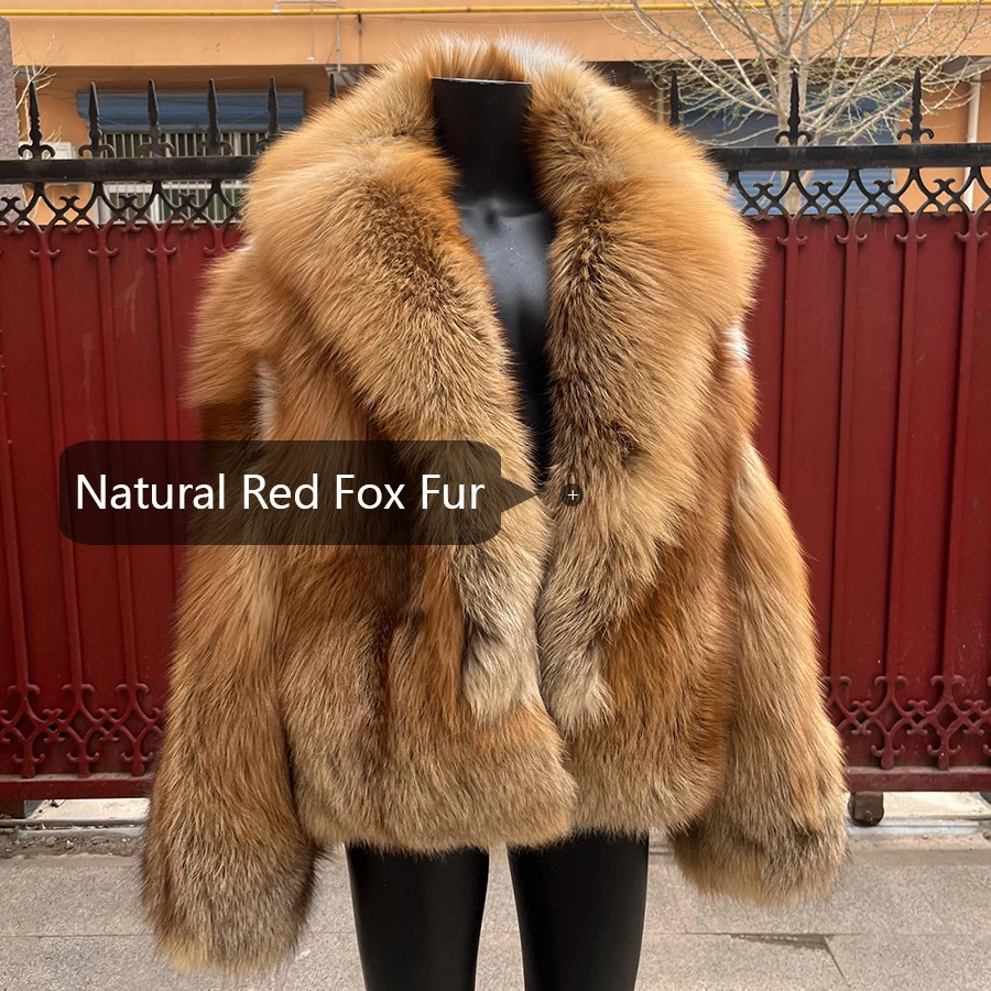 Winter Women Real Fox Fur Coat Natural Red Fox Fur Coat High Quality Warm Genuine Fur Jackets 250926