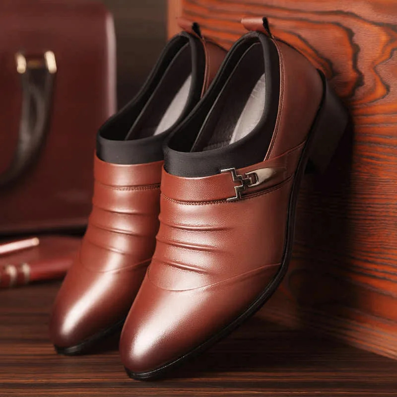 Classic Men Dress Shoes Oxfords Leather Shoes for Men Business Casual Loafers Quality Plus Size Men Wedding Formal Shoes 250930