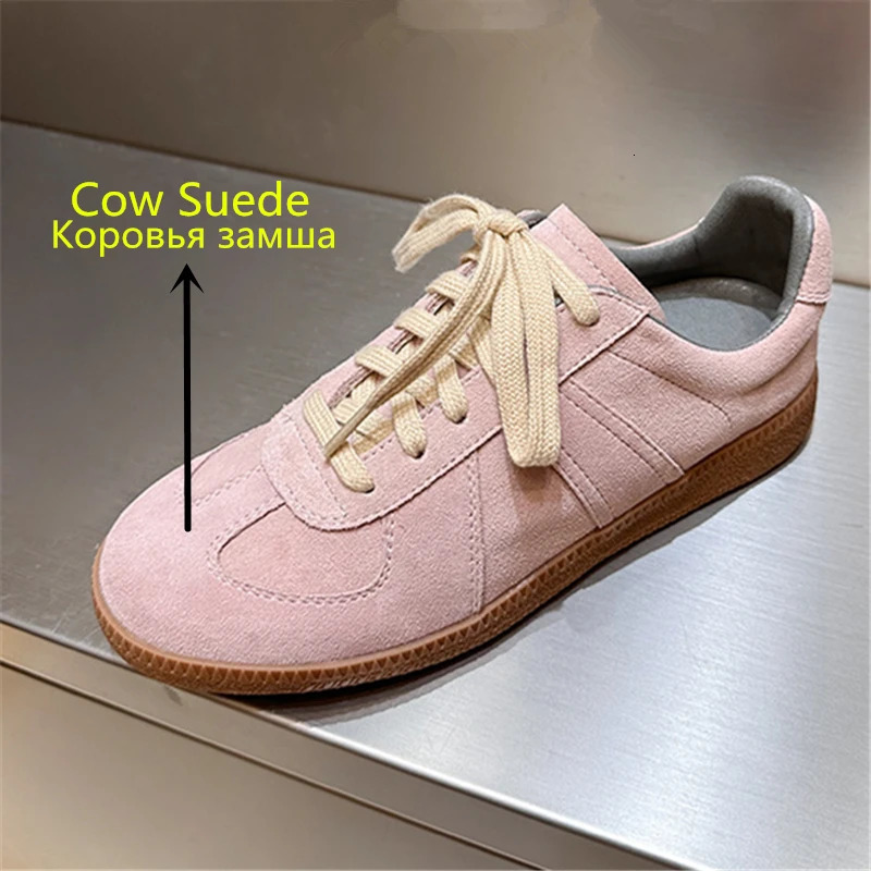 MORAZORA INS Fashion Cow Suede Leather Women Sneakers Yellow Pink Purple Lace Up Flat Sneakers Spring Summer Casual Shoes 250930