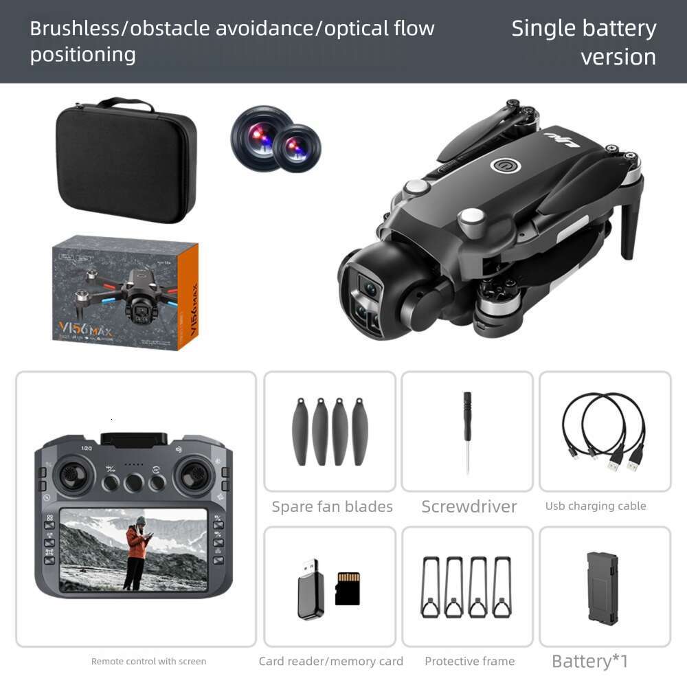 V Max Obstacle Avoidance Screen Brushless Motor Aerial Photography Aircraft Optical Flow Positioning Remote Control Drone