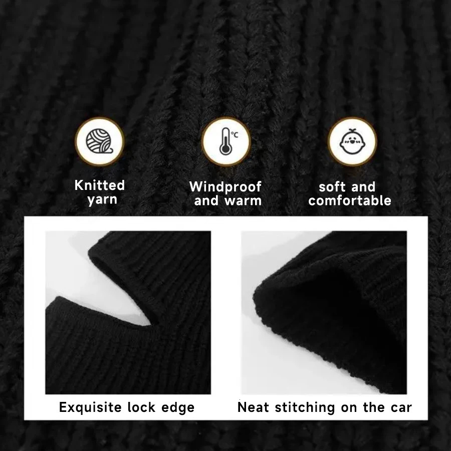 Mask Beanies Hat Men Full Face Cover Pullover Cap Winter Balaclava Knitted Hat Outdoor Cycling Motorcycle Ski Full Face Mask Hat 250928 - view 4