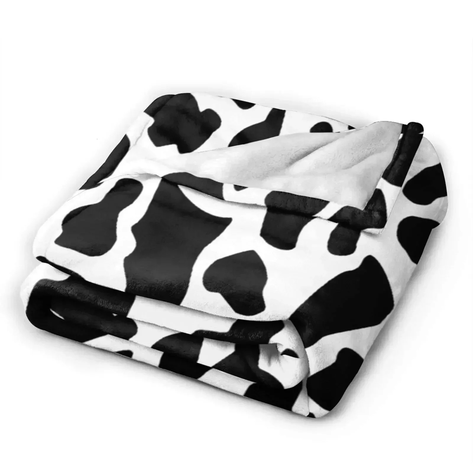 Cow Print Cowhide Throw Blanket All Season Brown Warm Lightweight Soft Fuzzy Flannel for Bed Sofa Couchgifts Friend 250930