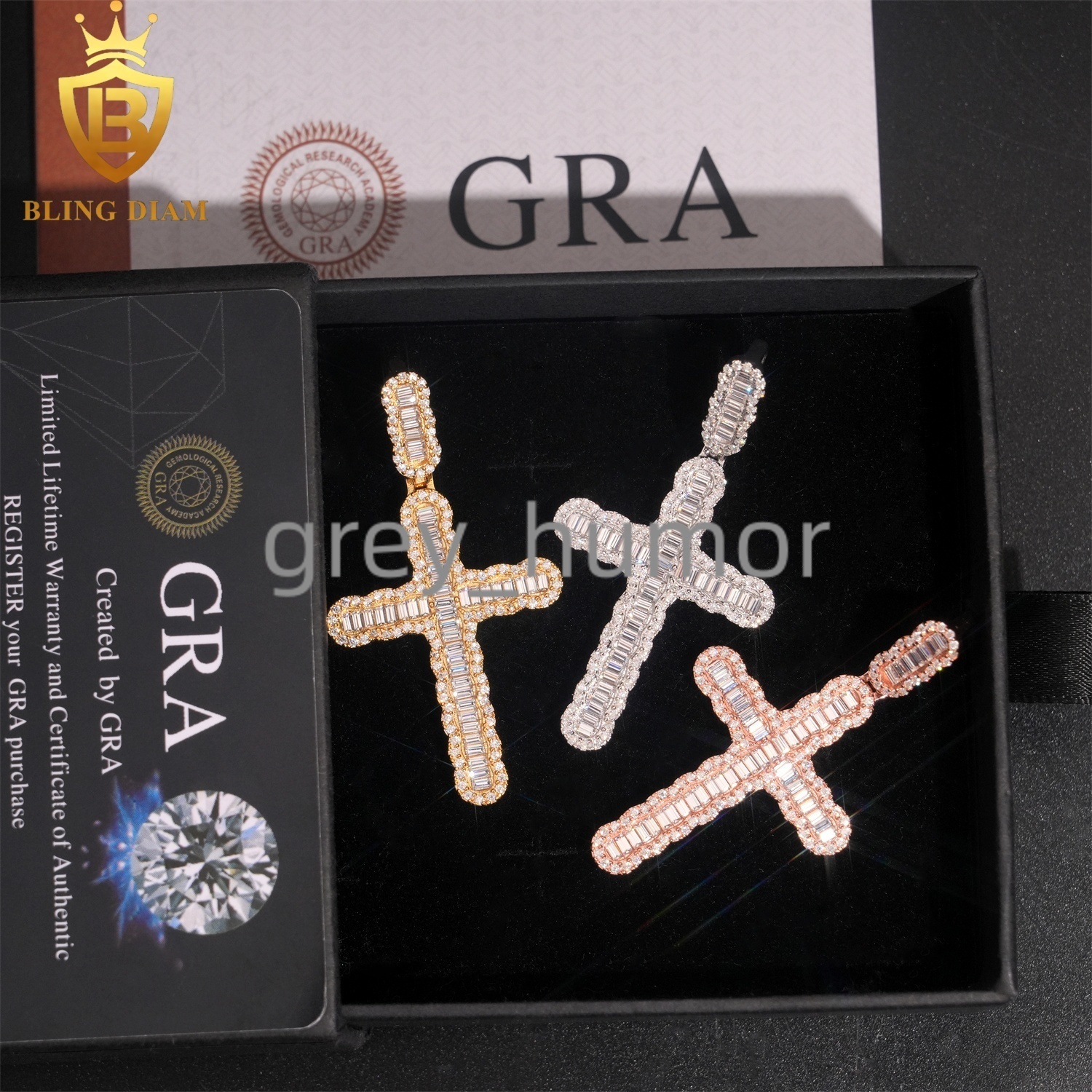 Wholesale Price Hip Hop Rapper Cross Jesus Pendant Vintage Jewelry Iced Out Vvs Moissanite 925 Sterling Silver