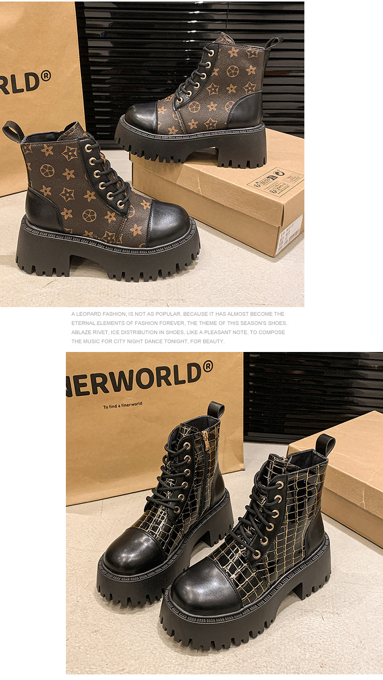 free shipping designer New thick-soled fashion simple senior miscellaneous thick high heel Martin boots ankle boots