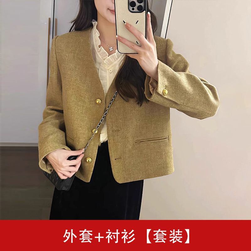 2025 Women's Elegant Autumn/Winter New Fashion Coarse fashion Wool Short Coat Multi functional Casual Short Jacket Autumn/Winter New Designer Jac
