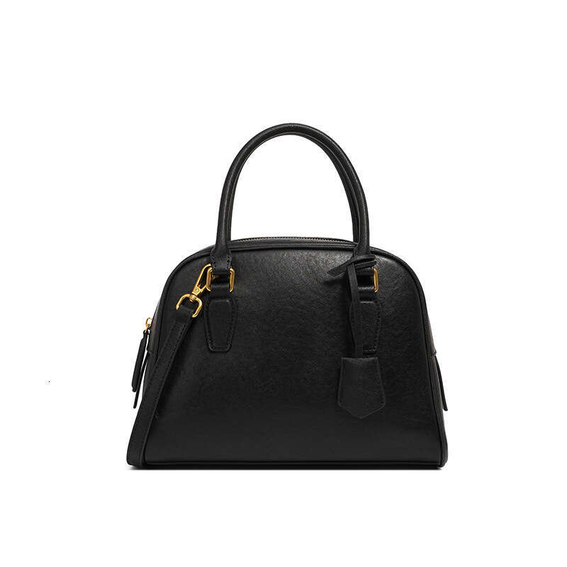 Luxury bag New Top Layer Cowhide Minimalist Boston Bowling Ball High end Genuine Leather Women s Large Capacity Handbag Pillow Bag