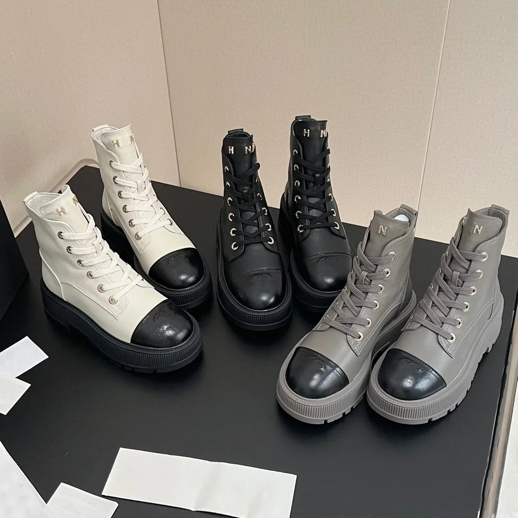 Paris Womens Ankle Boots Thick Bottom Platform Woman Shoes Zipper Fashion Female Luxury Designer Boot Casual MartinBoots Boots combat Boots