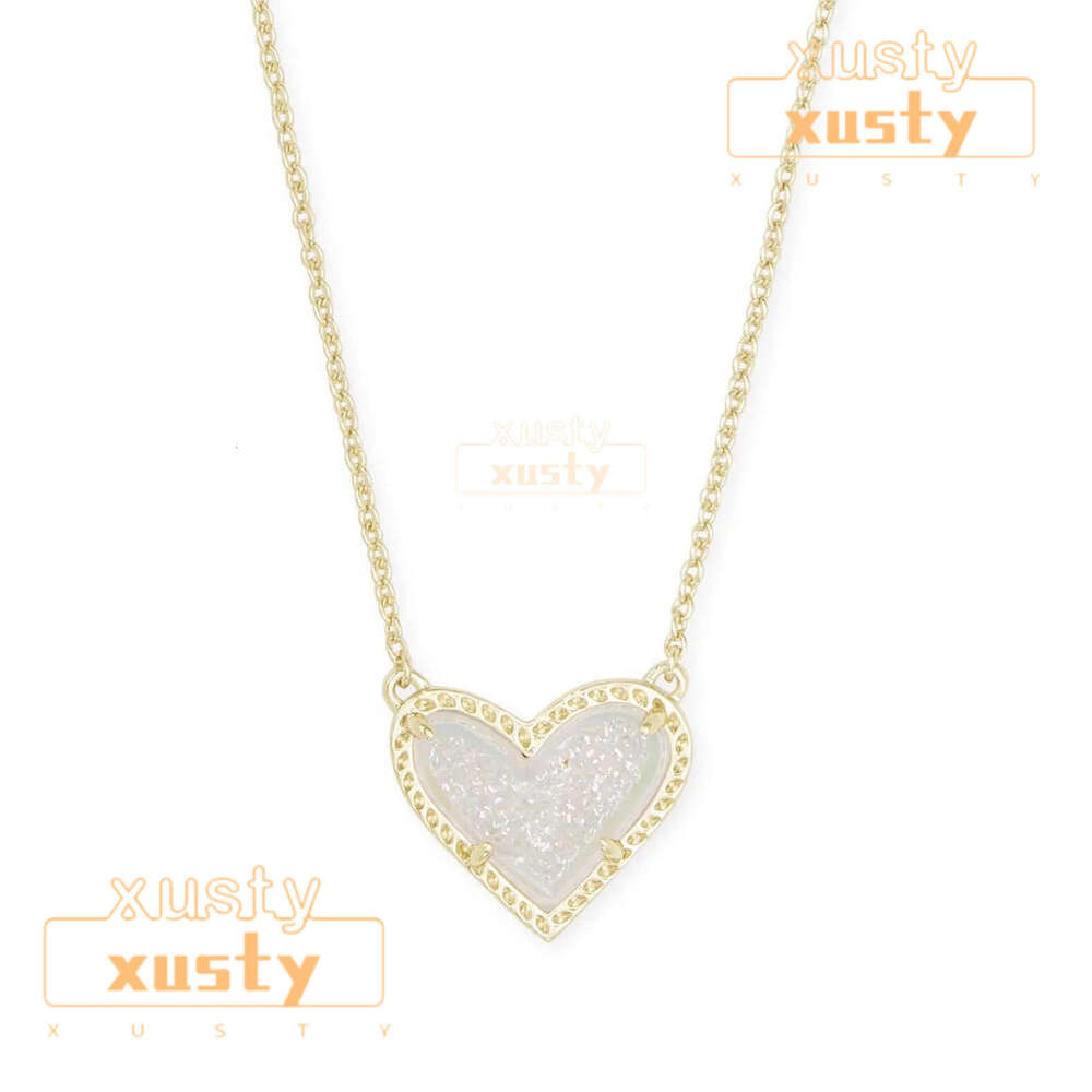 kendraly scott Necklace Oval Pendant Necklaces Designer Scotts Women Designer Necklace Singaporean Chain Heart Cystal Stone Collar Plated Gold Necklace b13
