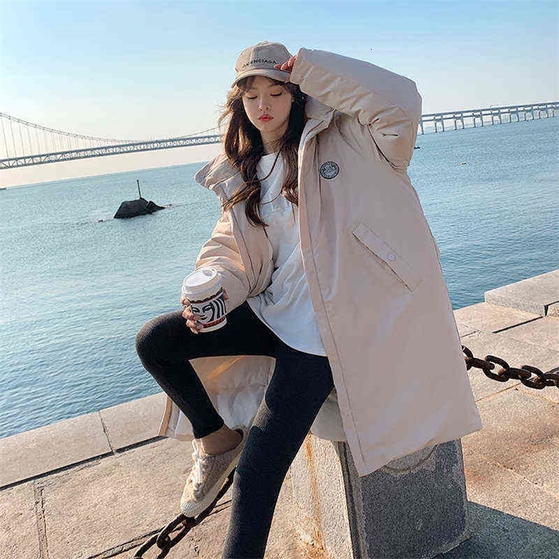 Down Cotton Padded Jacket Women's Winter Korean Loose Medium and Long Parkas Winter Jacket Women 211221wtt