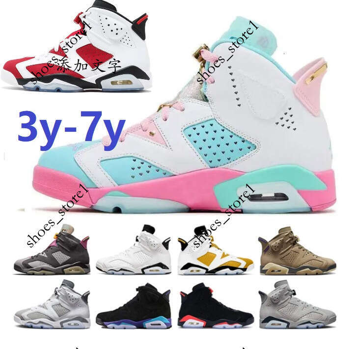 top Big kids 6s youth toddler basketball shoes 6 designer og fire red black cat oreo brown kelp unc blue aqua tinker georgetown cool grey toro Girloutdoor a1