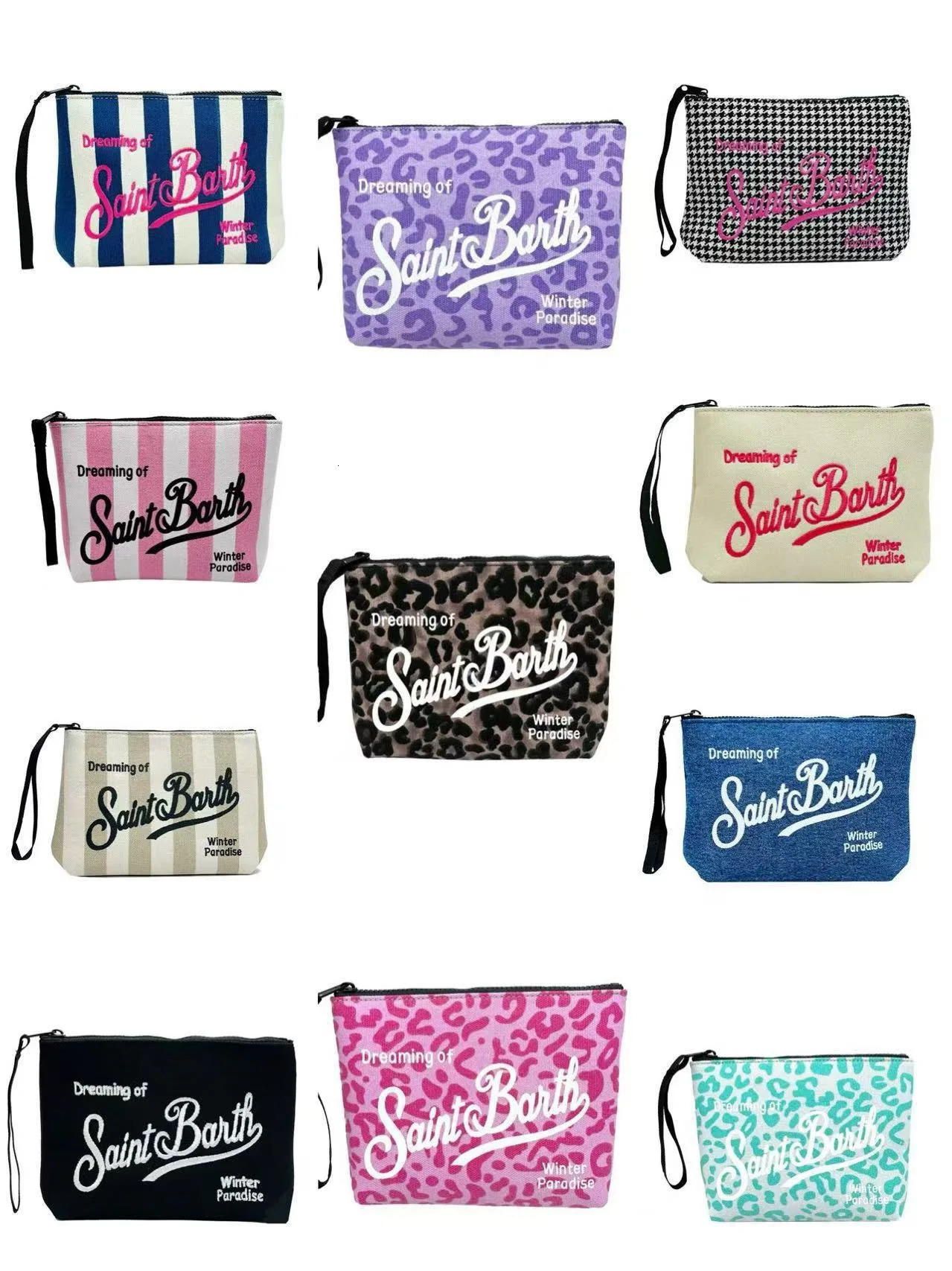 Saint Barth European American Womens Clutch Bag Diving Casual Beach Canvas Striped Tassel Handmade Handbag Tote Travel Bag 250930