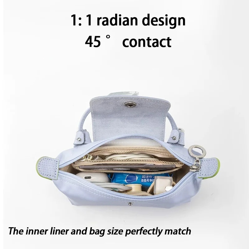 Bag organizer insert for longchamp mini womens bag durable felt storage bag shoulder strap bag support bag accessories 250930