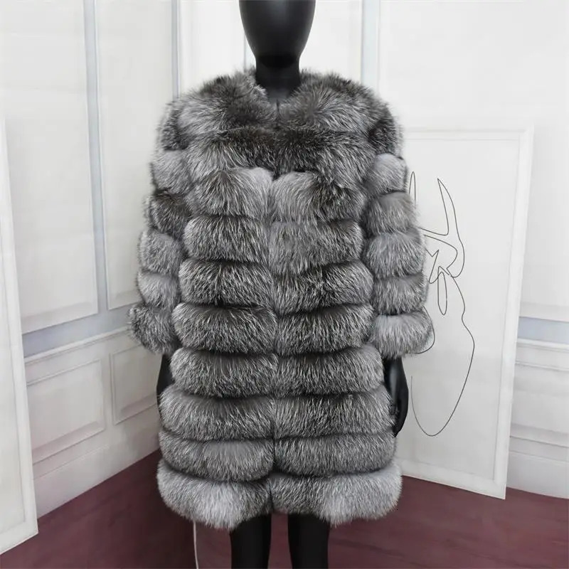 real fur coats Women Natural Real Fur Jackets Vest Winter Outerwear Women Silver Blue Fox coat high quality fur Clothes 250926