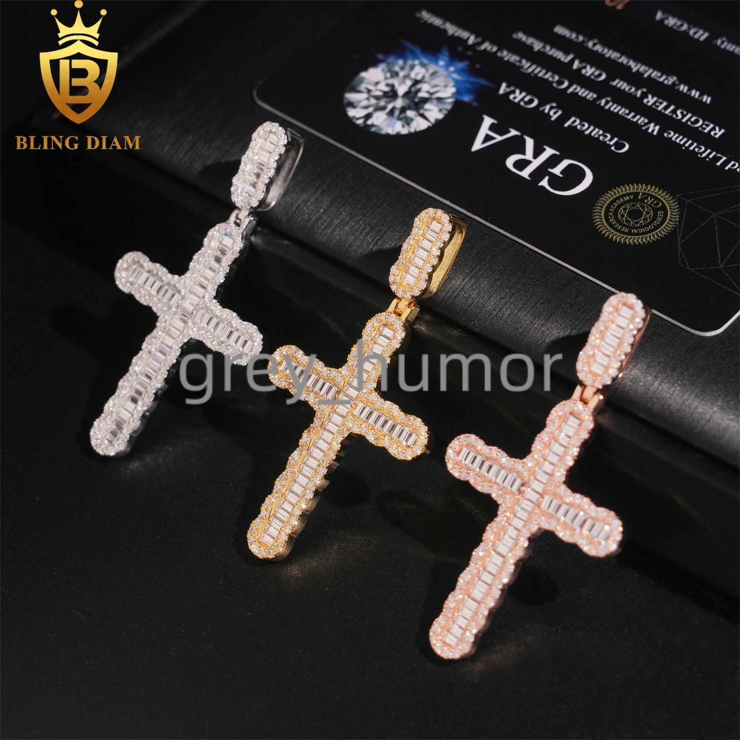 Wholesale Price Hip Hop Rapper Cross Jesus Pendant Vintage Jewelry Iced Out Vvs Moissanite 925 Sterling Silver