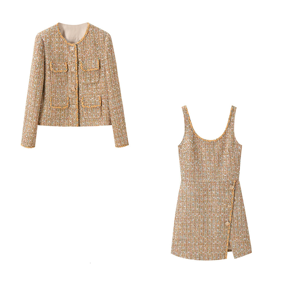 2025 autumn new French retro chic lightweight luxury gold sequin suit jacket autumn coarse fur design short jacket winter new designer jacket luxury j