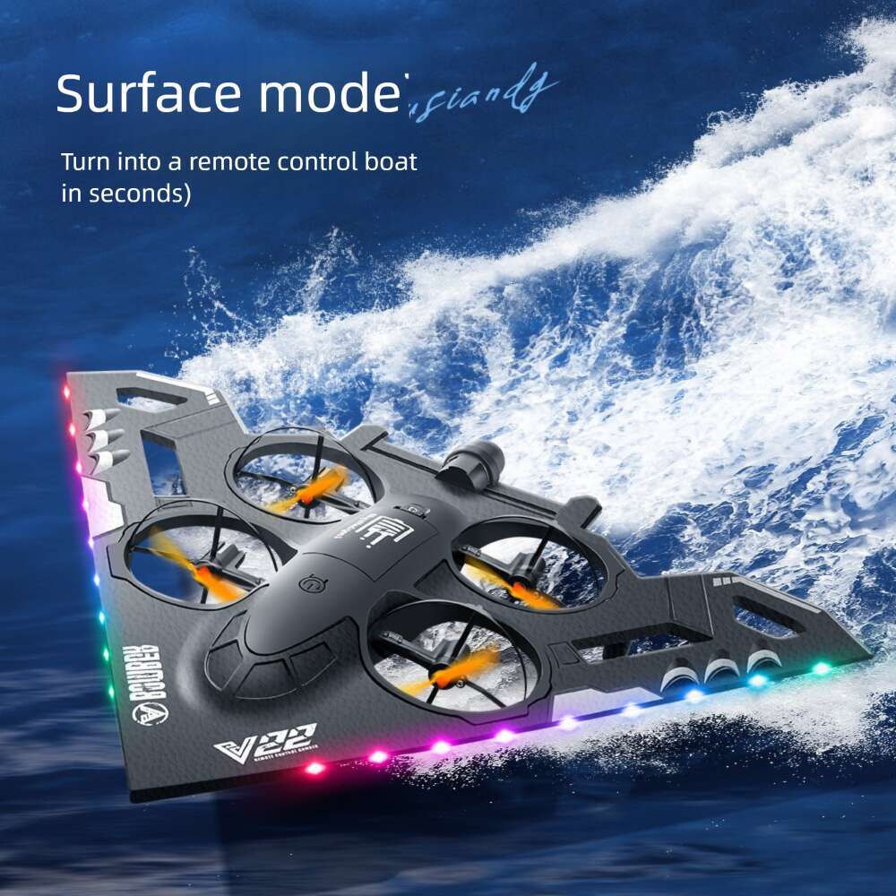 V Land Sea Air Remote Control Model Crash Resistant Aircraft Glider Four Axis Drone