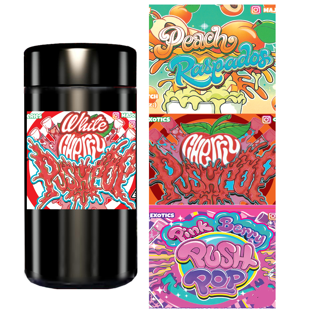 Empty mix Doja organic orange Dirty guava angels delight pink berry push pop Super THE TEN NISHI peach 7g 100ml Black flower UV Glass Jar white cherry