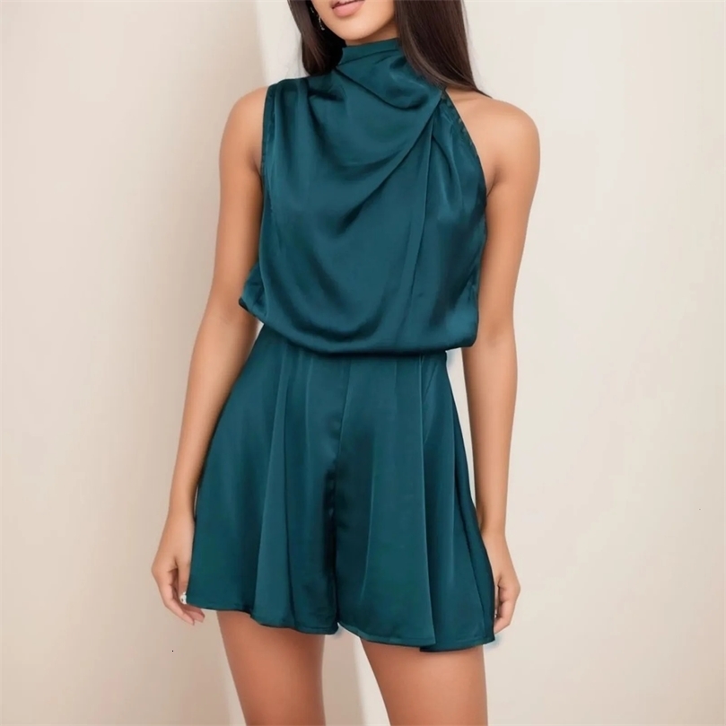 Solid Color Satin Dress Sexy Mock Neck Bodycon Night Birthday Party Dresses Off Shoulder Holiday Women Summer Robe Femme 250208wtt