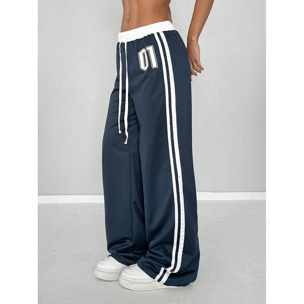 Spicy Girl Casual Pants Summer Loose Trendy Digital Print Versatile Long Pants 2025 Harajuku Y2K Gothpunk Straight Wideleg Pants Women 250917