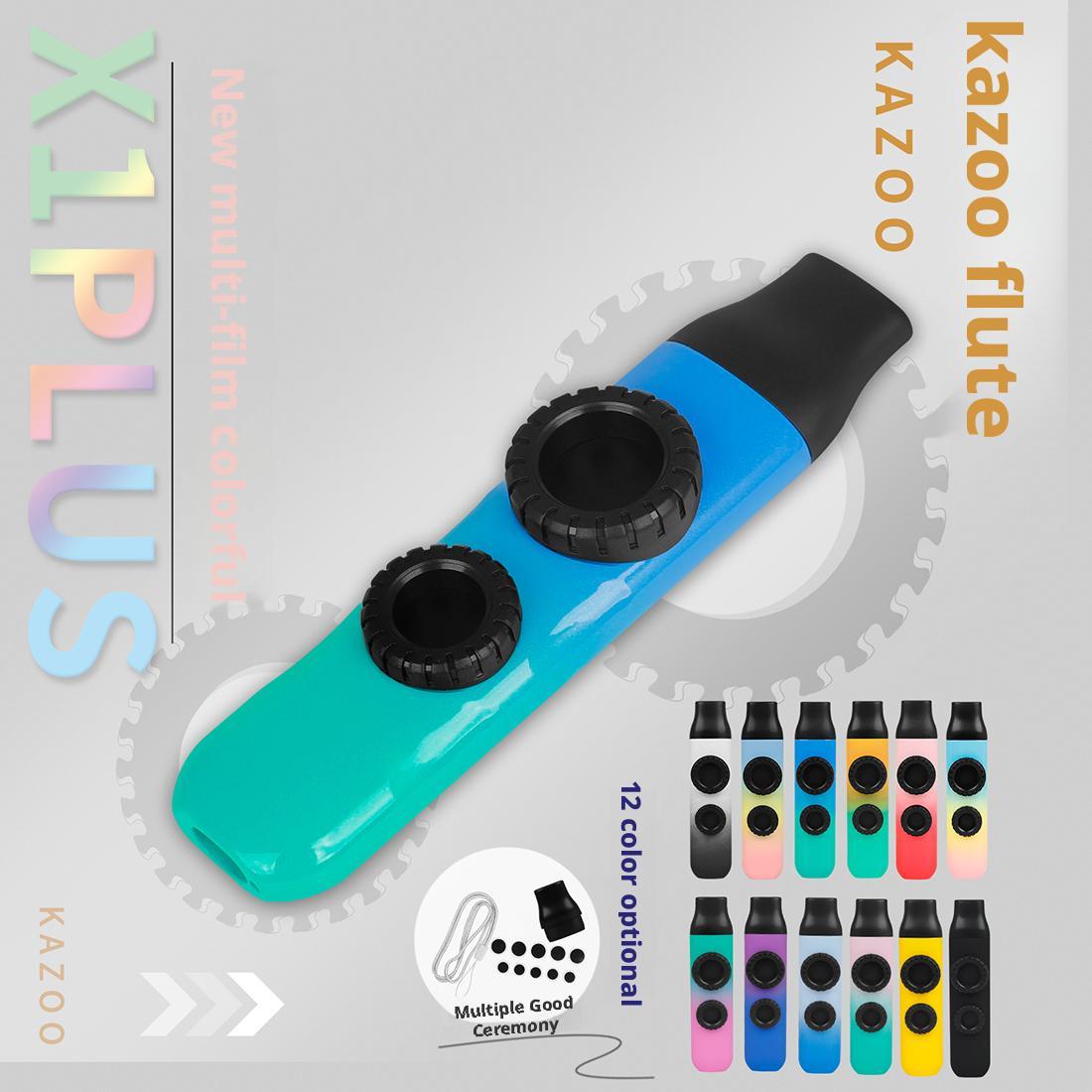 Premium Colored Kazoo with Dual-Membrane Design - Tunable High/Low Notes, ABS Material (Includes Mouthpiece, Membranes & Neck Strap) for Music Lovers 