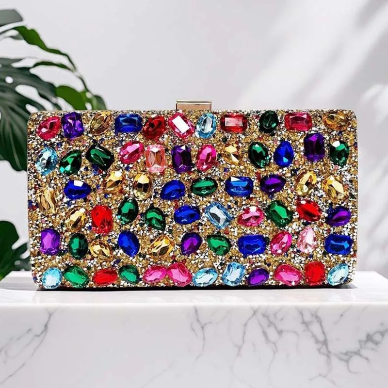 Diamond Clutch Bag Elegant Stylish Multicolor Square Fashionable Dress Cheongsam Evening Bag for Wedding Dinner Party 250930