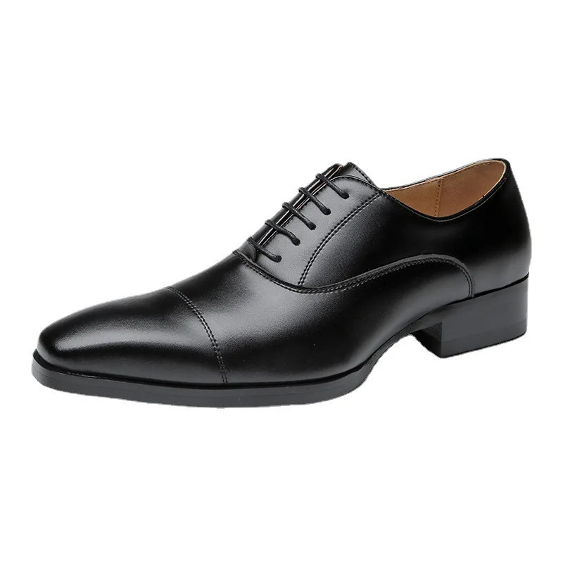 Genuine Leather Mens Dress Shoes Black Formal Social Shoe Male Business Wedding Derby for Man Italian Oxford Loafers 250930