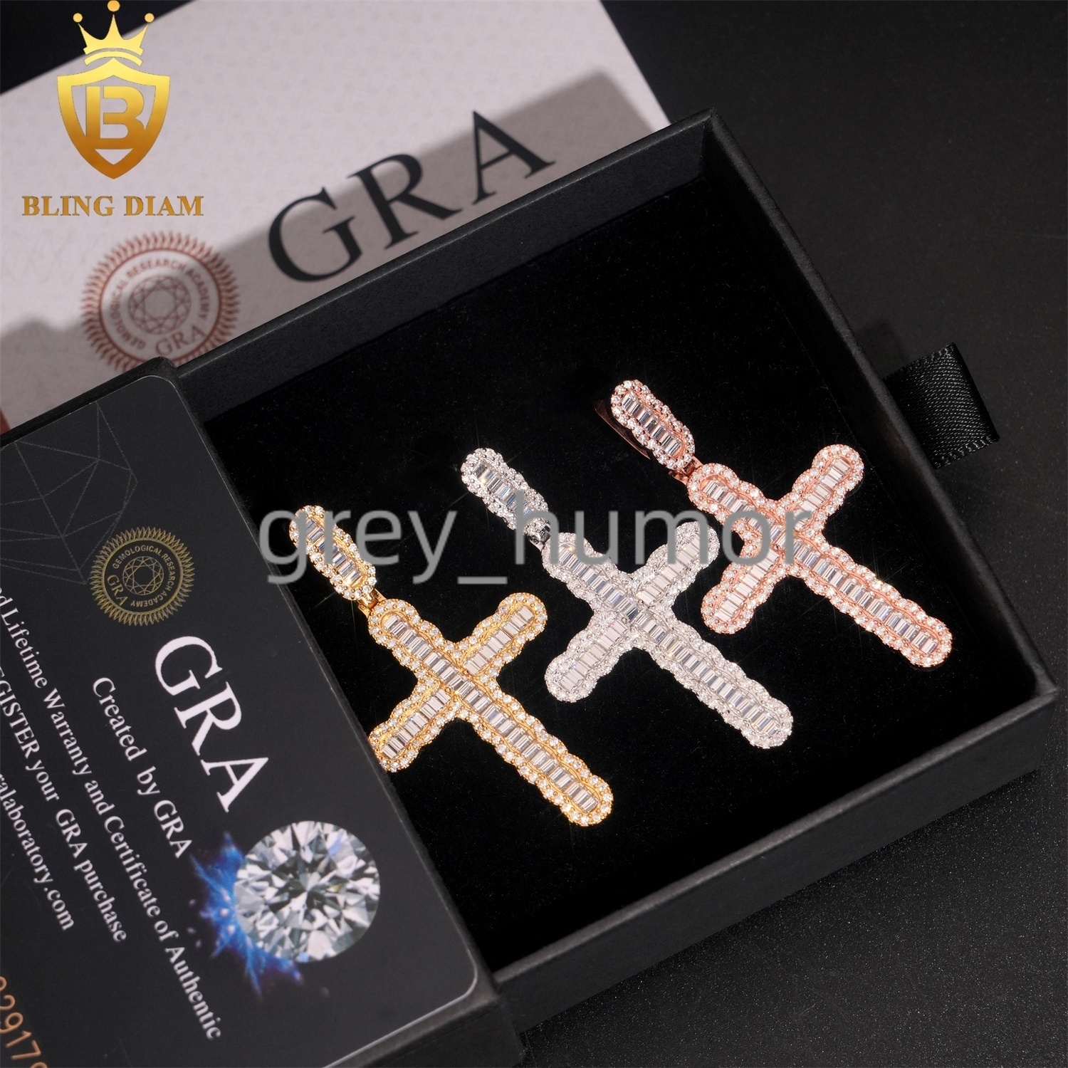 Wholesale Price Hip Hop Rapper Cross Jesus Pendant Vintage Jewelry Iced Out Vvs Moissanite 925 Sterling Silver