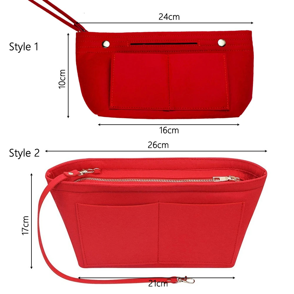 Soft Felt Insert Bag Multipocket Large Capacity Women Useful Bag Handbag Rectangular Foldable Cosmetic Bags Beach Holiday 250930