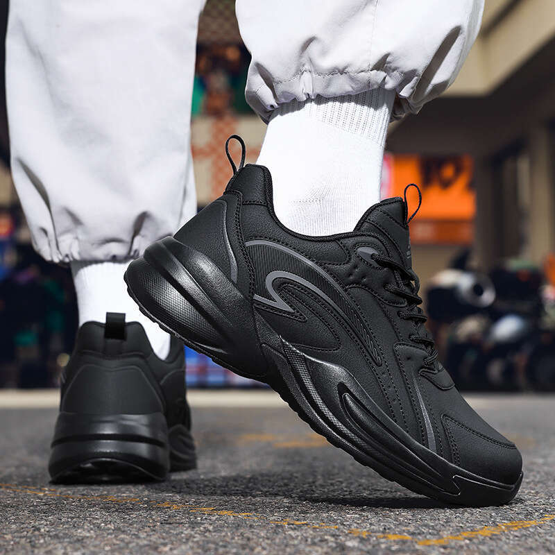 Autumn New Trend Thick-Soled Height-Increasing Dad Leather Fashion Men's Wear-Resistant Non-Slip Casual Sports Shoes bb