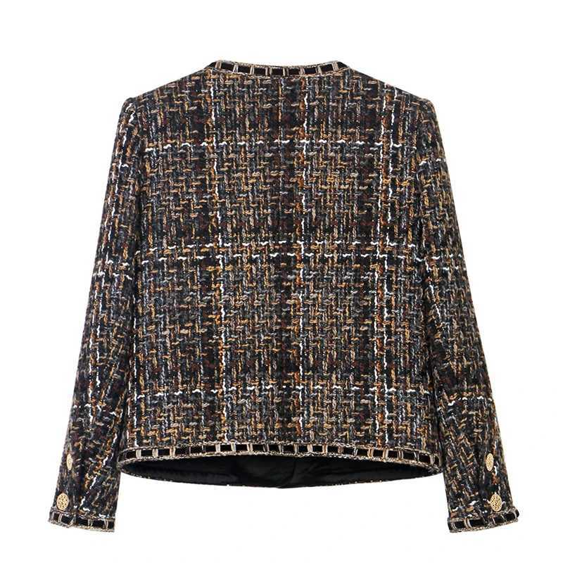 luxcury Retro Plaid Tweed Woven Cardigan - Elegantly Crafted for a Stylish Look