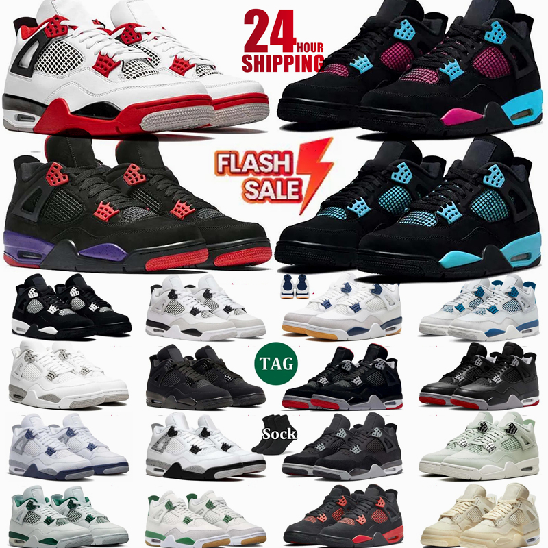 designer shoes Mens 4 basketball shoes 4s outdoor womens sport platform running sneakers khaki trainer thunder navy Black Cat Oreo Cool Grey University shoes