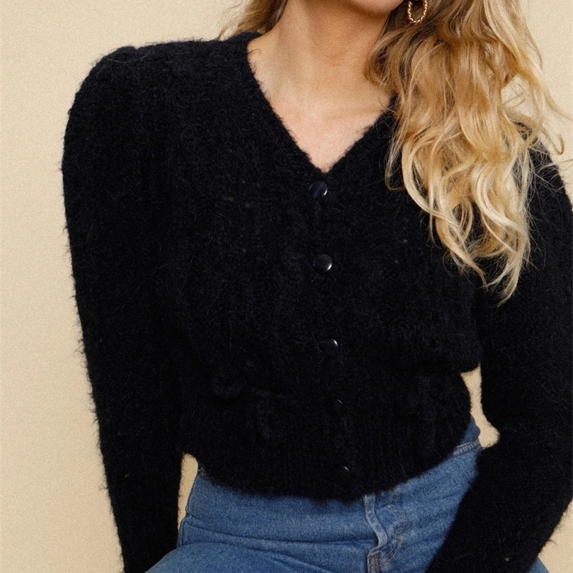 Early Spring Products Women Sweater Wool Blend Front Button Knitted Cardigan Retro Flower Twisted Crochet 240701wtt