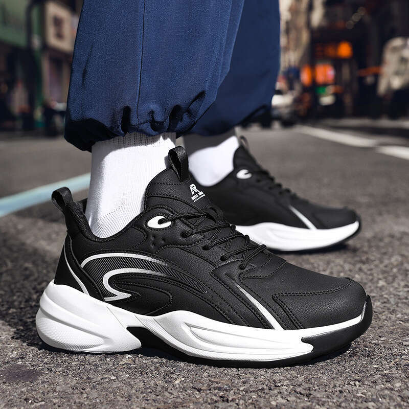 Autumn New Trend Thick-Soled Height-Increasing Dad Leather Fashion Men's Wear-Resistant Non-Slip Casual Sports Shoes bb