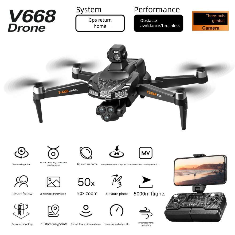 New Product V Drone Three Axis Gimbal GPS Return Aerial Photography Folding Aircraft Toy