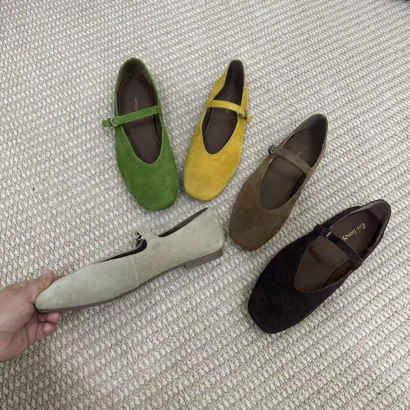 Bailamos Women Flats Soft Leather Eelgant Dress Shoes Spring Round Toe Shallow Slip On Ladies Casual Ballet Shoes3541 250930