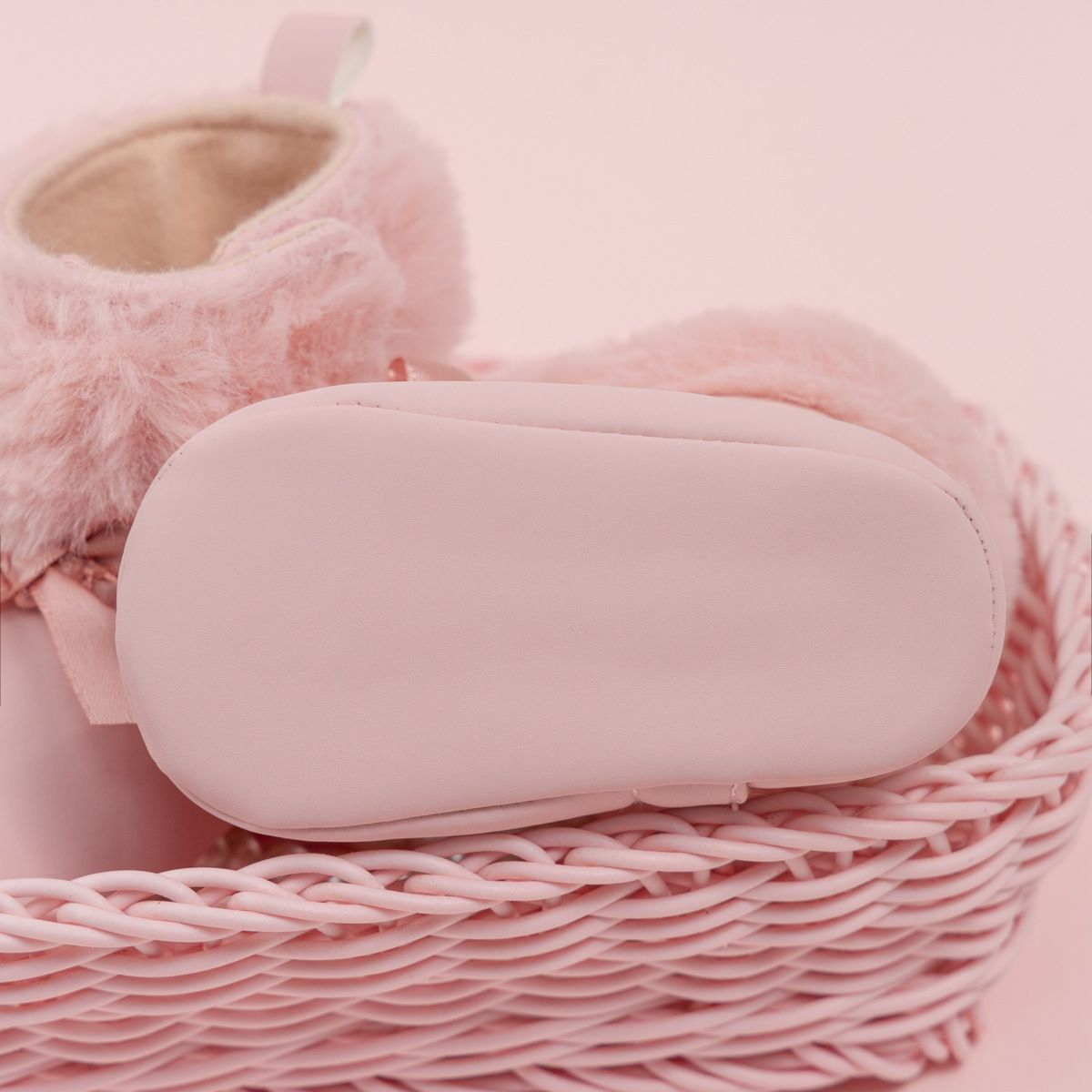 Pink Toddler With Bow Velvet Fluzzy Autumn Winter Baby Snow Boots Umshop Kids Girls Warm Shoes First Walkers Shoes 0-18 Months U0027 - view 7
