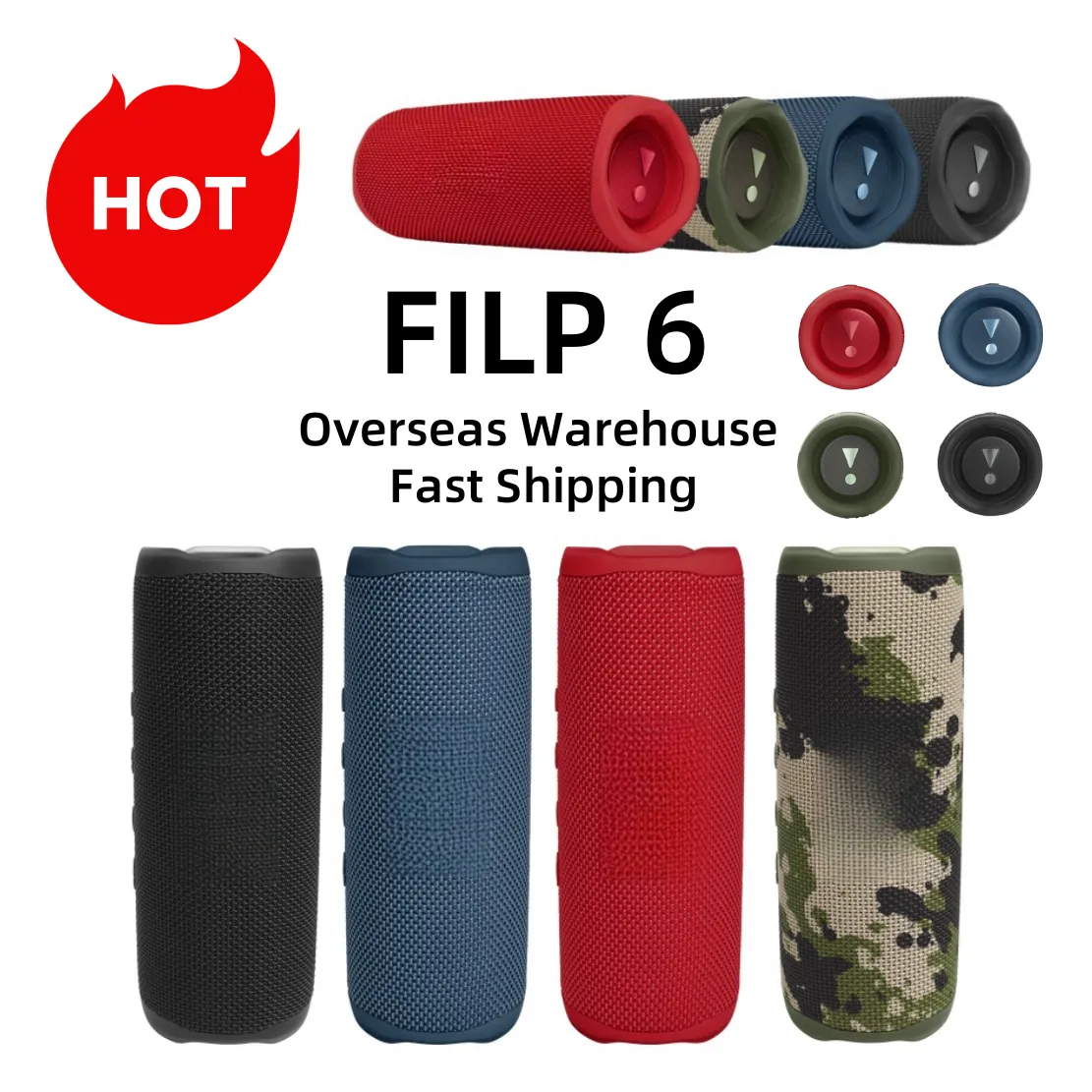 FLIP 6 Portable Wireless Bluetooth Speaker Mini Waterproof IPX7 portable speaker Outdoor powerful stereo bass
