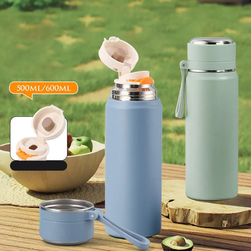 500600ml Thermos Stainless Steel Vacuum Flask Cold Double Wall Car Thermal Iced Travel Mug Coffee Insulated Cup 250929 W260226