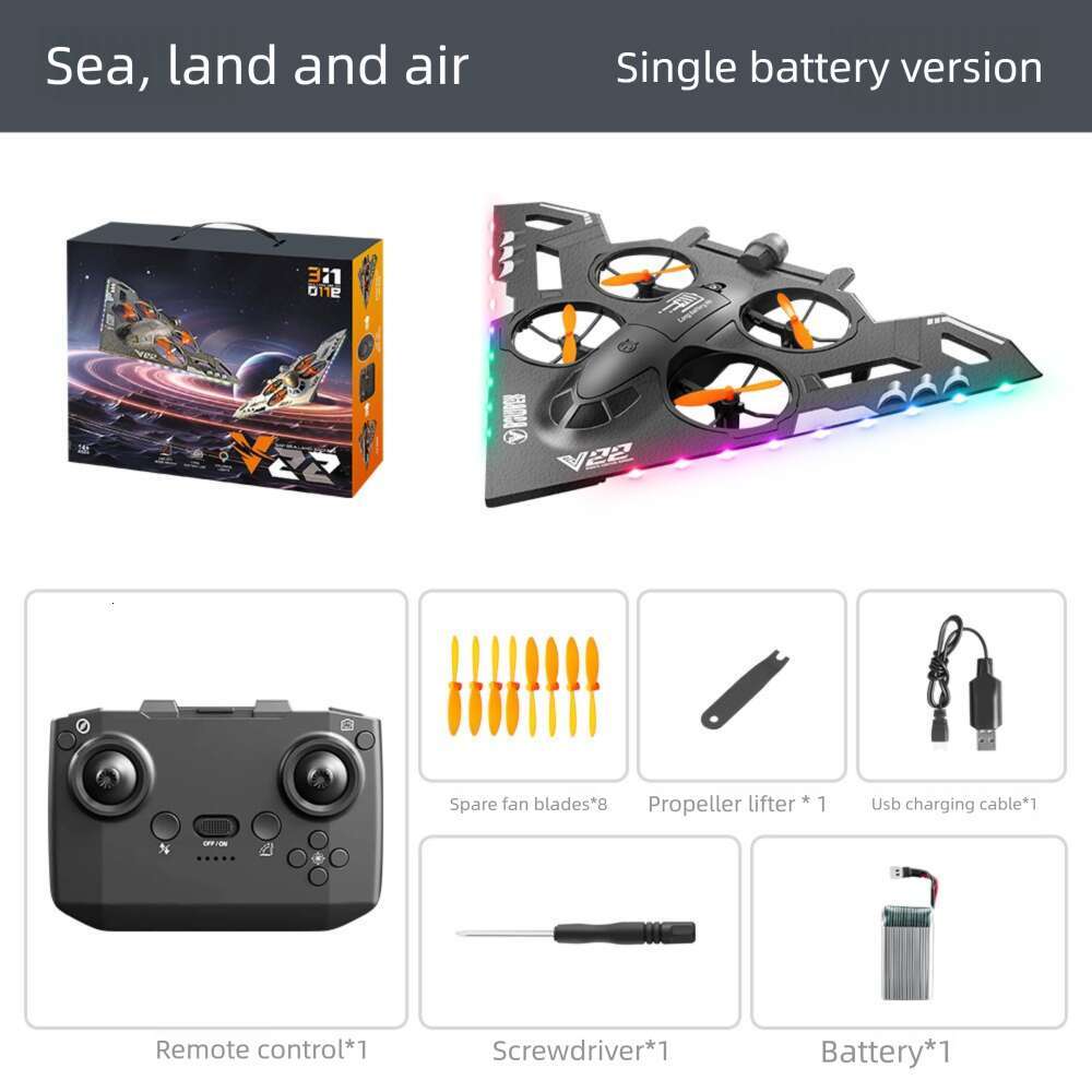 V Land Sea Air Remote Control Model Crash Resistant Aircraft Glider Four Axis Drone
