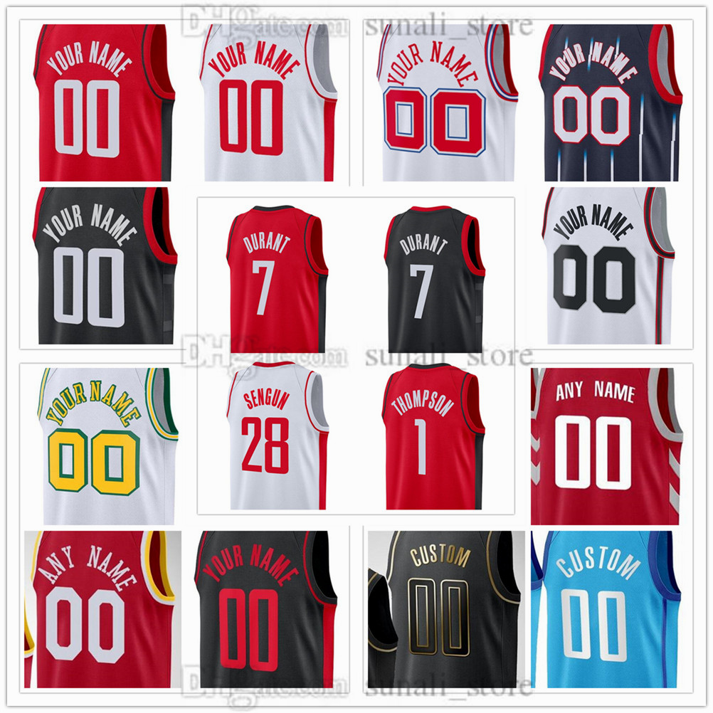 7 Durant Jersey Men's XS-6XL Basketball Alperen 28 Sengun Fred 5 VanVleet Amen 1 Thompson Steven 12 Adams Clint 30 Capela Jabari 10 Smith Ming 11 Yao 13 Harden Printed