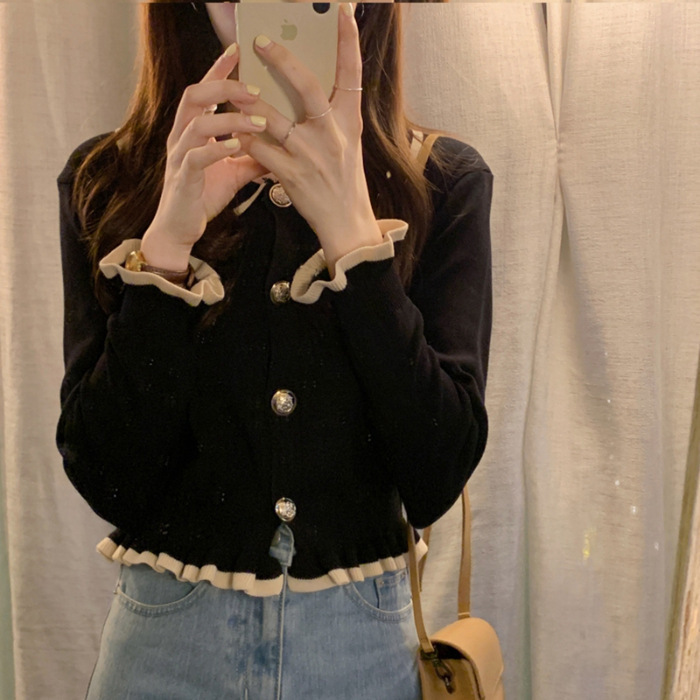 2025 autumn and winter new knitted women's cardigan wool sweater fashionable slim fashion fit pleated designer jacket shirt elegant top coarse wo