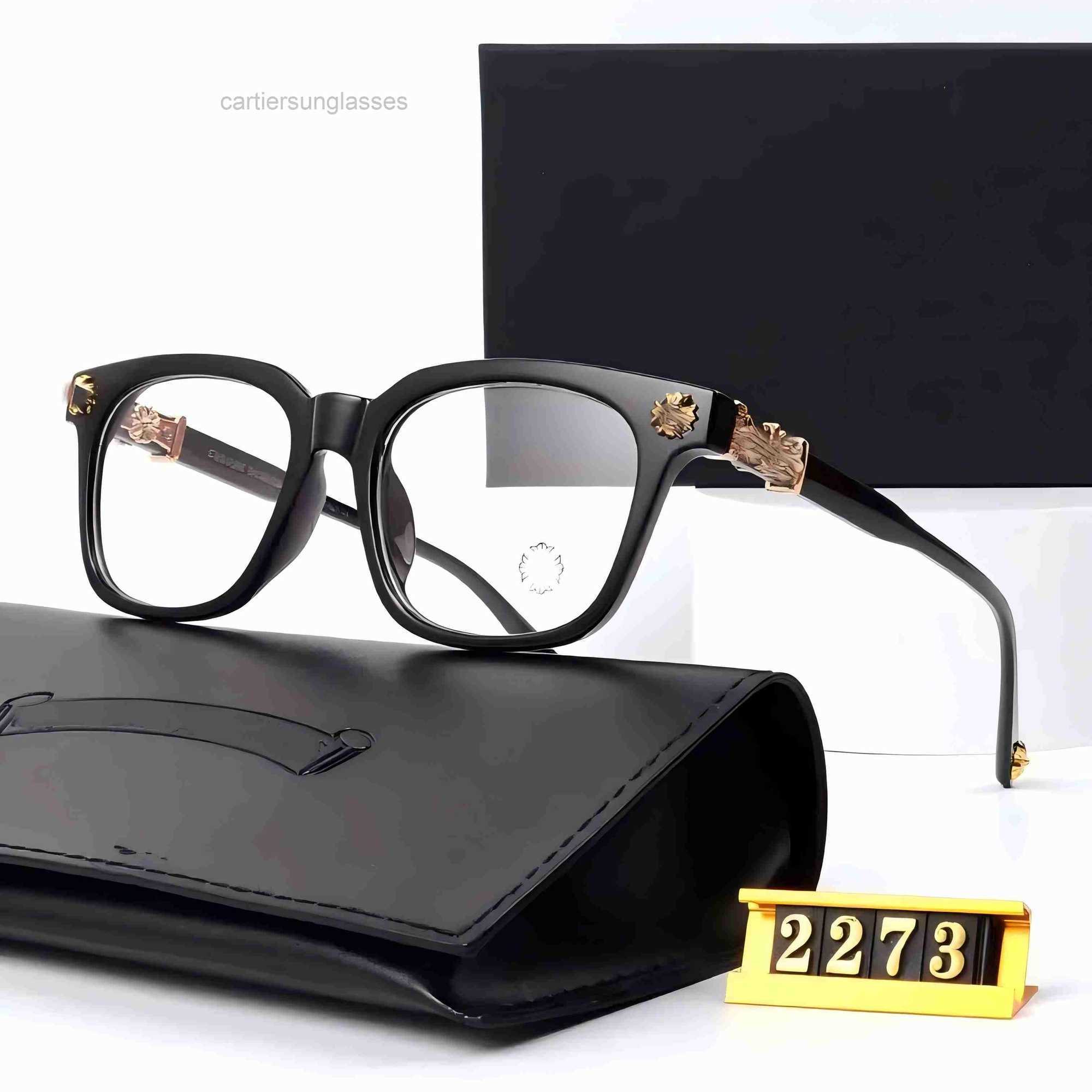 Luxury designer sunglasses for women fashionable classic sunglasses chrome cross shaped glasses for men casual daily wear flat glasses highquality with box