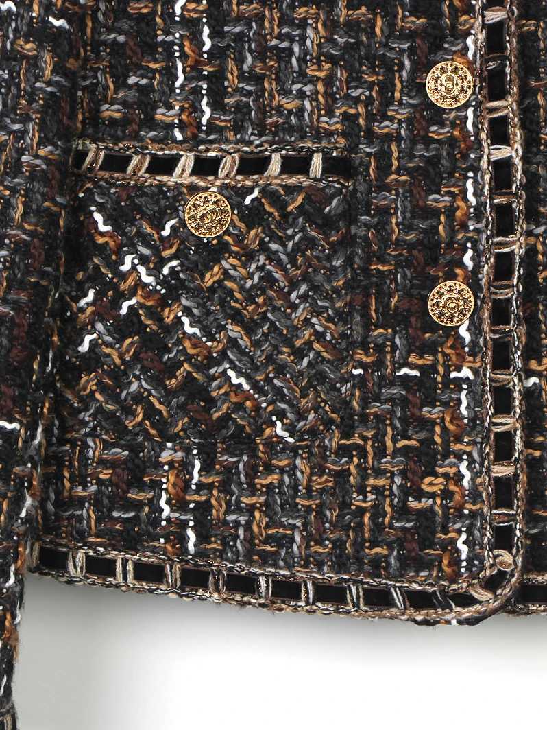 luxcury Retro Plaid Tweed Woven Cardigan - Elegantly Crafted for a Stylish Look