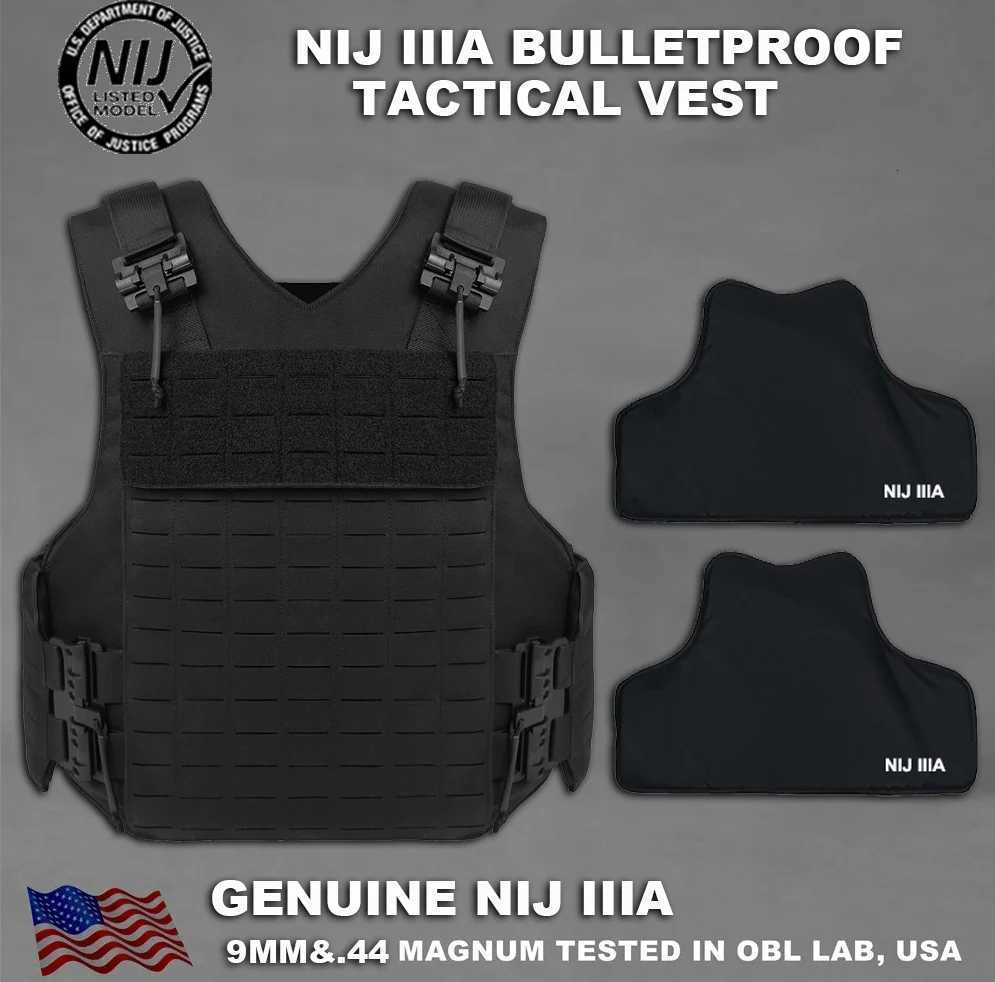 900D NIJ IIIA44 CarrierTactical Vest Hunting Quick Release Adjustable Level 3A Bulletproof Vest Carrier Combat ANTISTAB Z250929