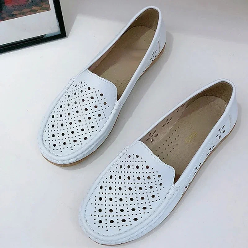 Summer Fashion Round Toe Nurse Shoes Soft Sole Nonslip Sandals Flat Shoes Breathable Casual Sports Womens Shoes 250930
