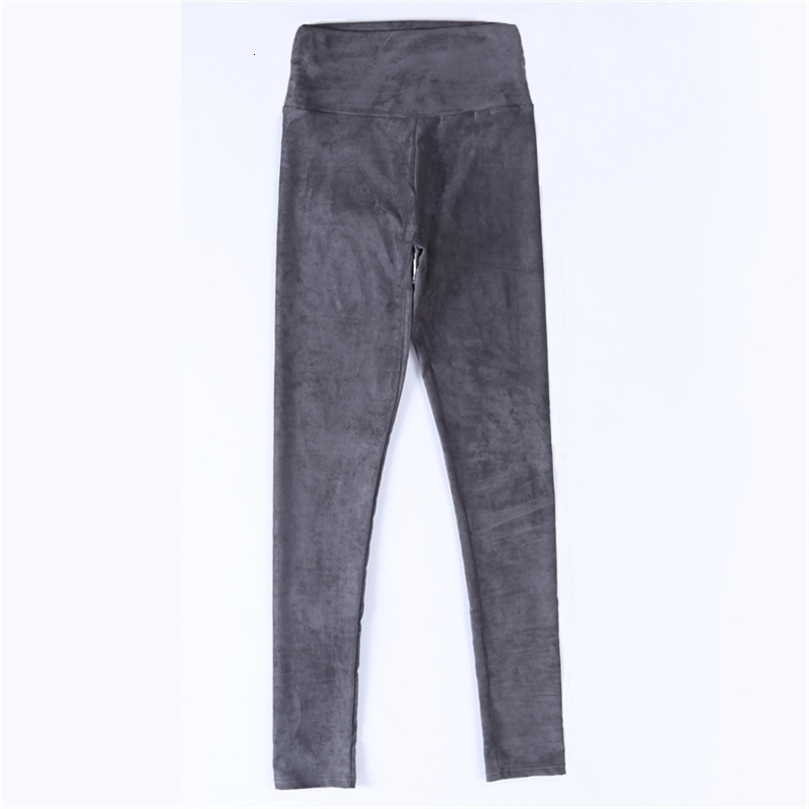spring autumn suede leather women pants high waist large elastic slim retro leather suede pants for women 211112wtt