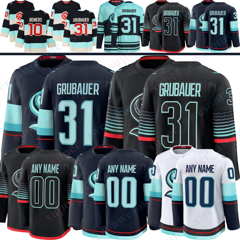 31 Philipp Grubauer Matty Beniers Seattle Hockey Jerseys Kaapo Kakko Krakens Jersey Jared McCann Eberle Brandon Montour Shane Wright Jake OBrien Vince