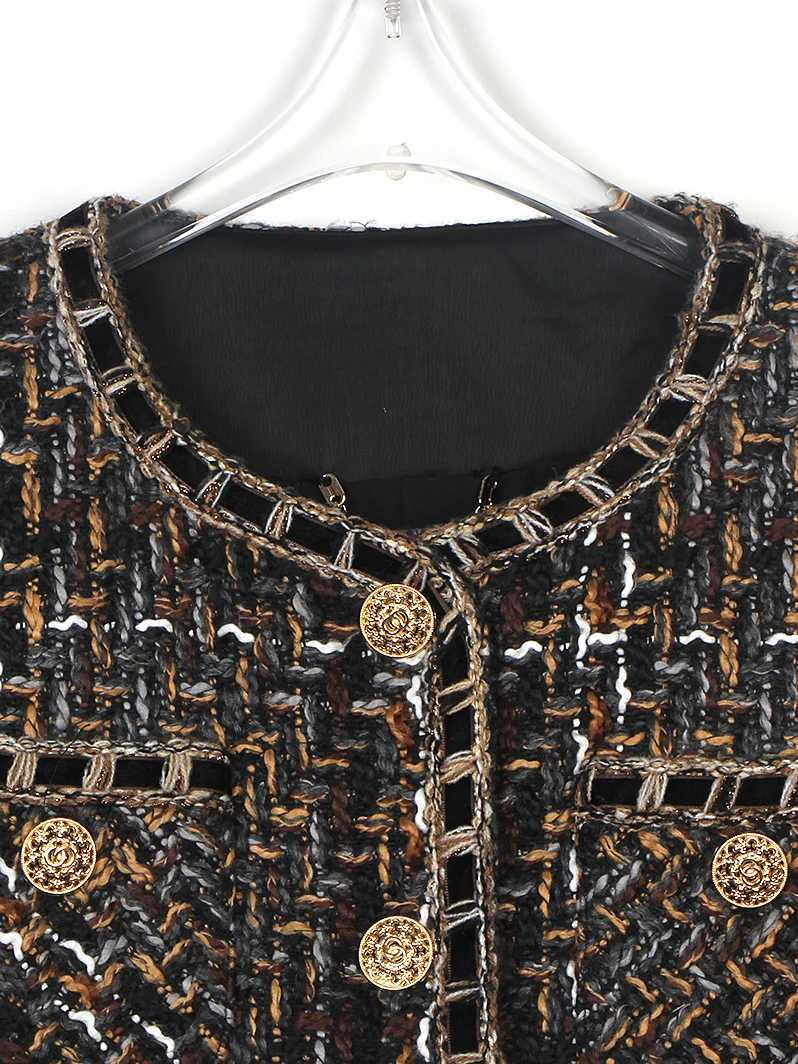 luxcury Retro Plaid Tweed Woven Cardigan - Elegantly Crafted for a Stylish Look