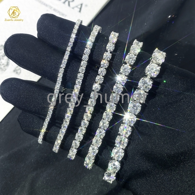 Ready to Ship 2mm 3mm 4mm 5mm 65mm GRA Certified VVS Moissanite Women Tennis Bracelet 925 Sterling Silver